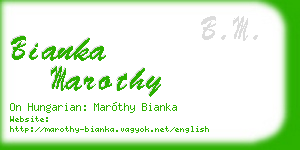 bianka marothy business card